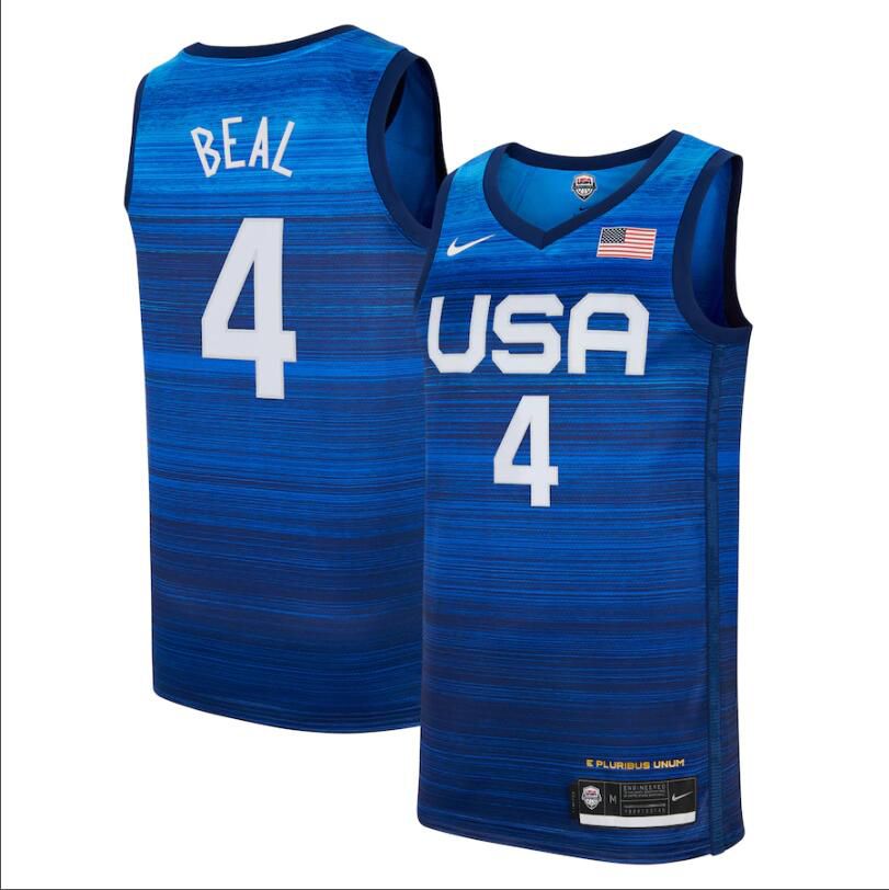 2021 Olympic USA #4 Beal Blue Nike NBA Jerseys->more jerseys->NBA Jersey